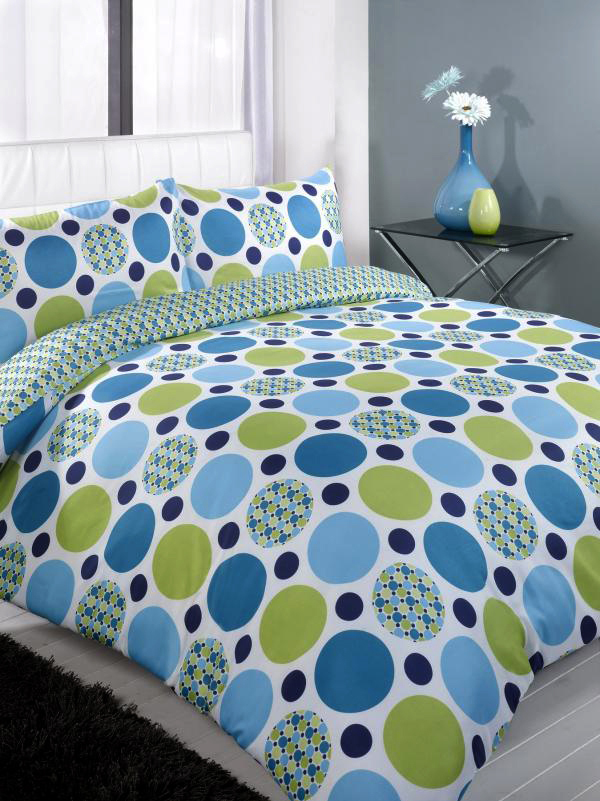 Jaz Blue Spots King Duvet Cover Bedding Set