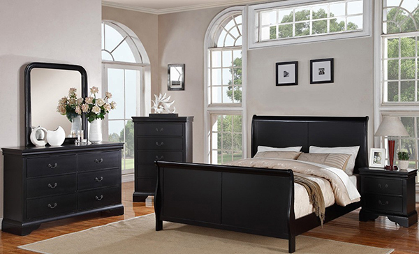 Traditional Style Sleigh Bed P 9230