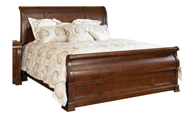 American Drew Laurel Springs Magnolia Sleigh Bed in Aged Bourbon