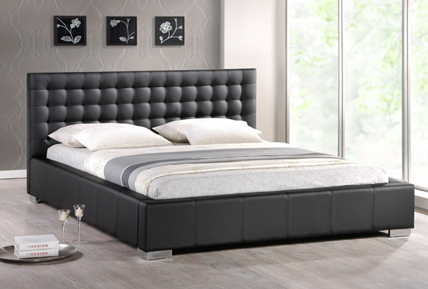 Madison Modern Bed with Upholstered Headboard