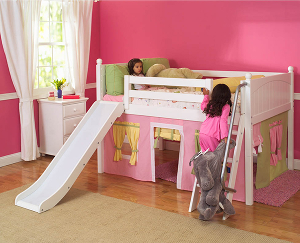 Playhouse Low Loft Bed w/ Slide 