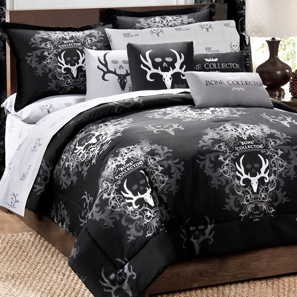 Bone Collector Black and Grey Comforter Set