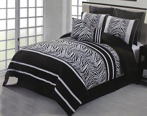 Flocking Zebra Comforter Bed