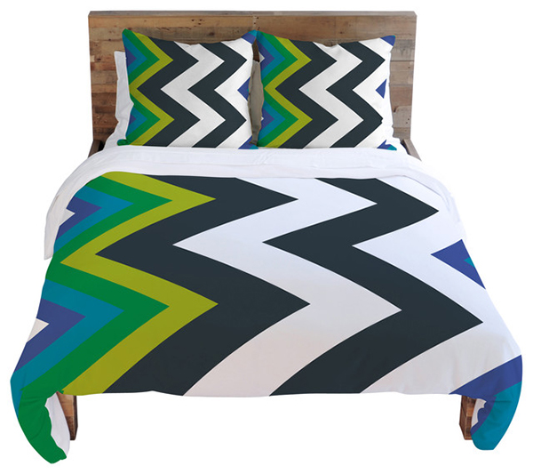 Karen Harris Modernity Galaxy Cool Chevron Duvet Cover