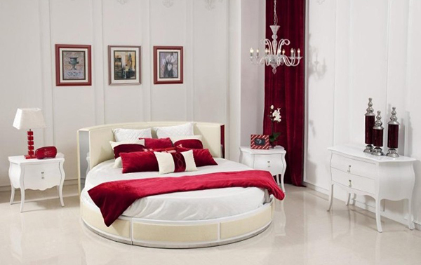 Ophelia -Modern Round Leather Bed