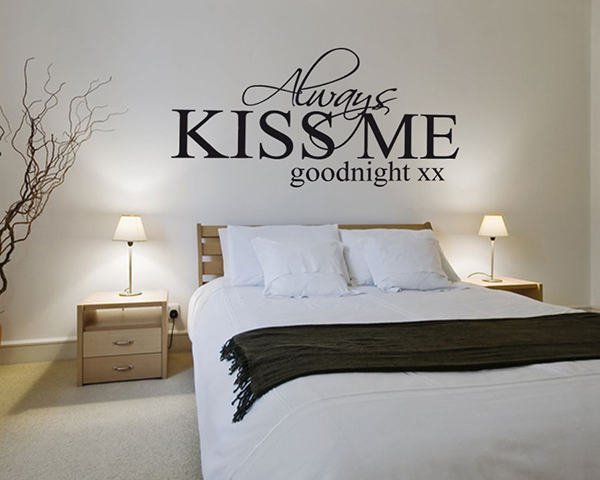 Always Kiss Me Goodnight Quote Sticker