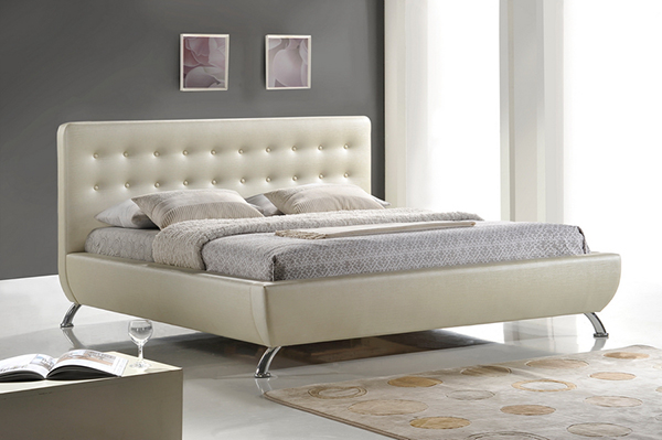 Elizabeth Pearlized Almond Modern Bed