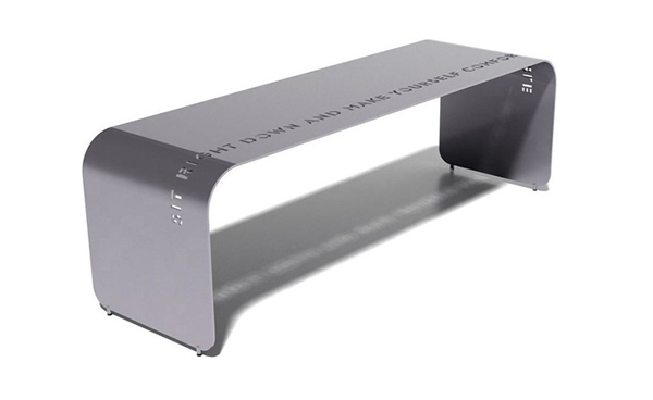 Botanist Epigram Bench, Anodized Silver Shimmer