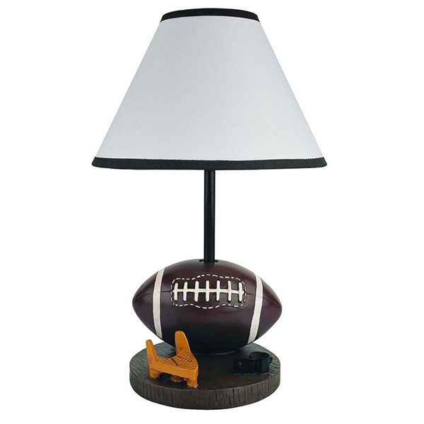 Brown Accent Table Lamp: 15 in. Football Brown Lamp 31604FT