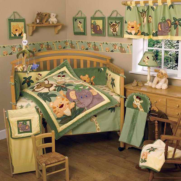 NoJo Jungle Babies 6 Piece Crib Bedding Set